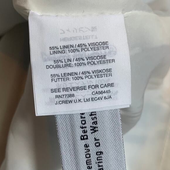 NWT J.Crew Blue White Stripe Tie Waist Sheath Dress Size 00 Linen Blend - Picture 6 of 7